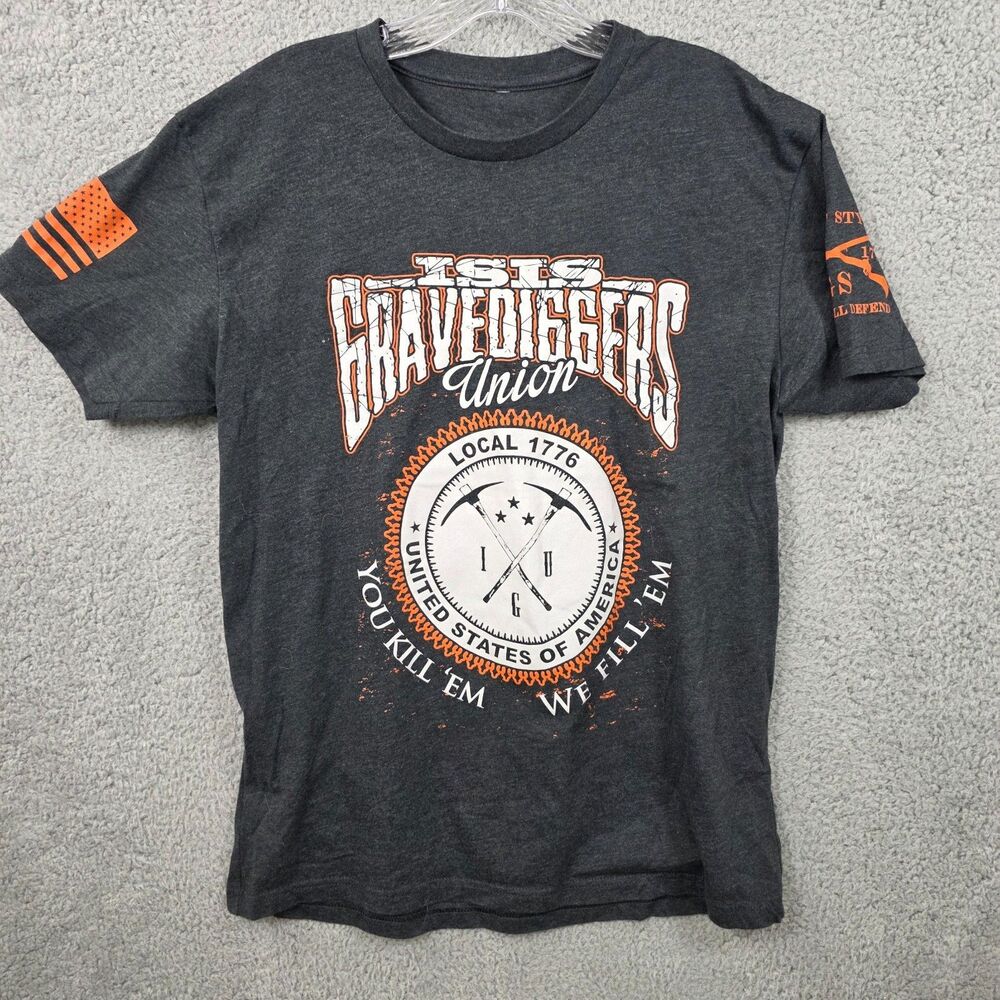 Grunt Style Men's Black ISIS Gravediggers Local 1776 Union T-Shirt Size L